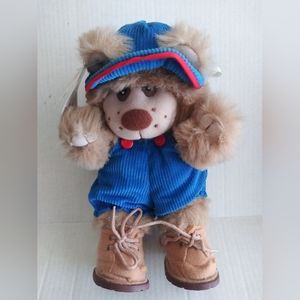 Teddy Bear Plush Toy Blue Corduroy Overalls Hat Shoes Stuffed Animal with Tags